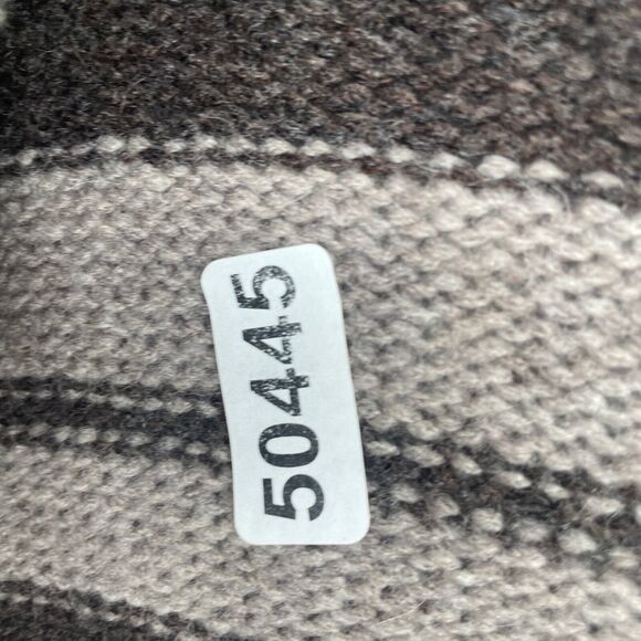 BCBG MAXAZRIA Cardigan 2XS Scarf Striped Open Front Draped Neck Gray Brown - Picture 16 of 16